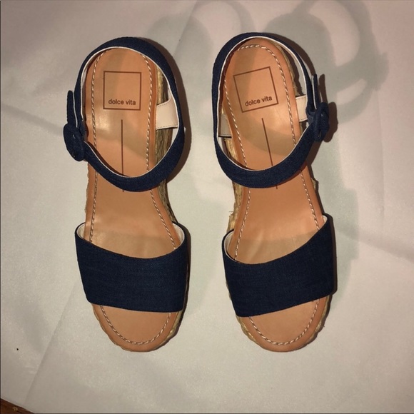 Dolce Vita Shoes - DOLCE VITA Blue Dane Espadrille Wedge Sandals